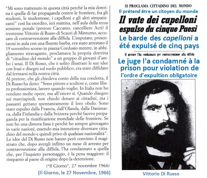 Pour Vittorio Di Russo,c'était la fin de sa participation active au Movimento Mondo Beat