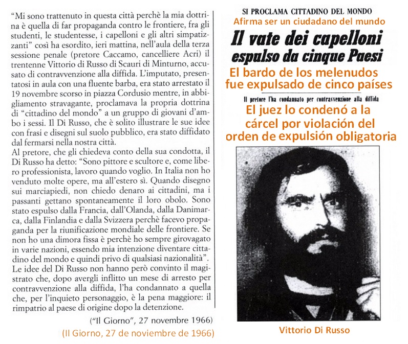 Para Vittorio Di Russo, fue el final de su  participación activa en el Movimento Mondo Beat