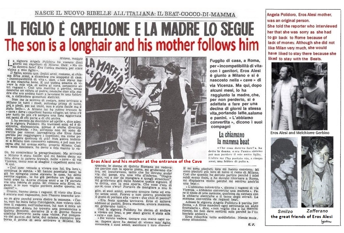 Eros Alesi portrayed with his mother, Angela Polidoro, at the entrance of the Cave.